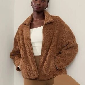 Athleta Cloud Fleece Jacket size XL Pampas Beige